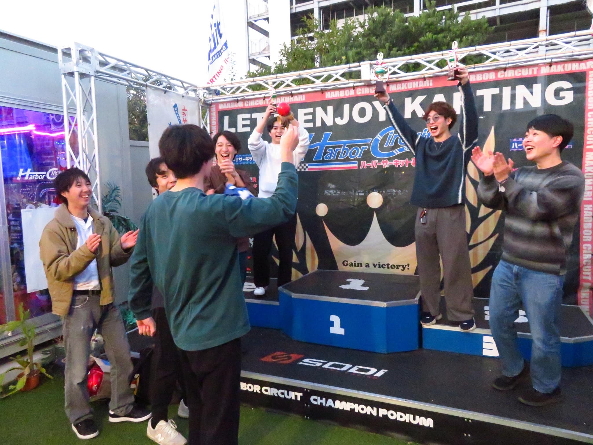 Group race podium at Harbor Circuit Makuhari
