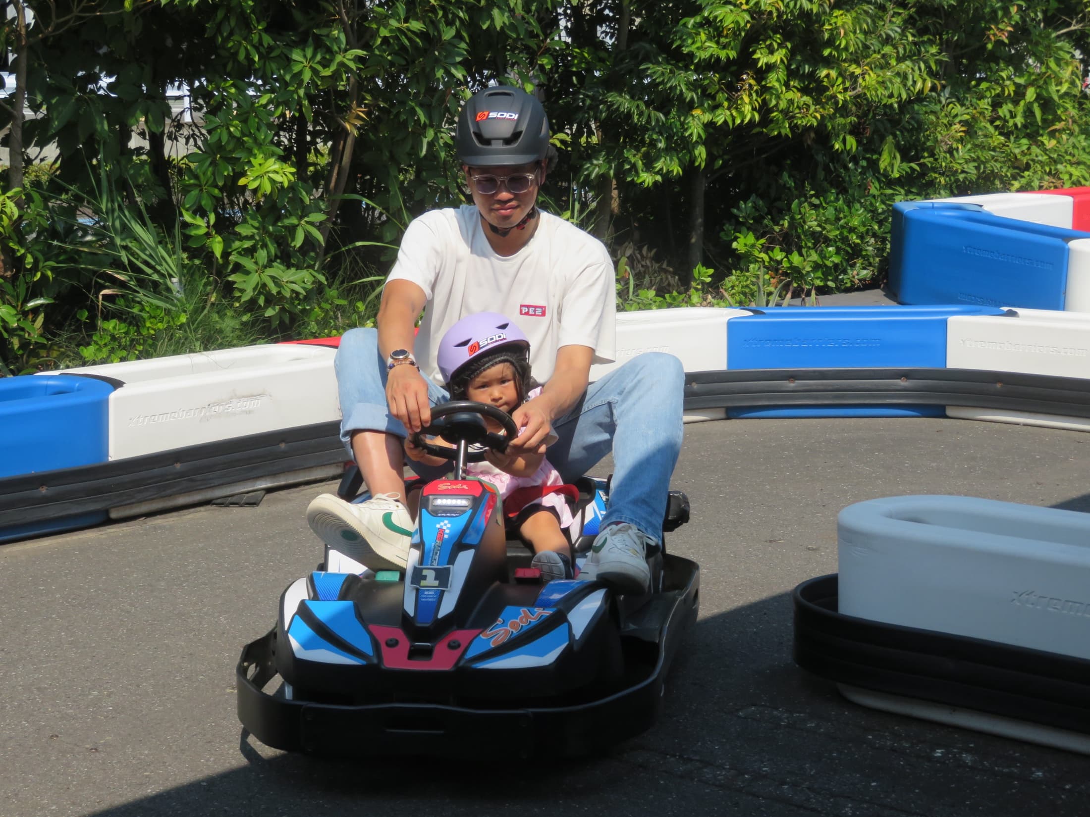 A child enjoying kids karting at Harbor Circuit